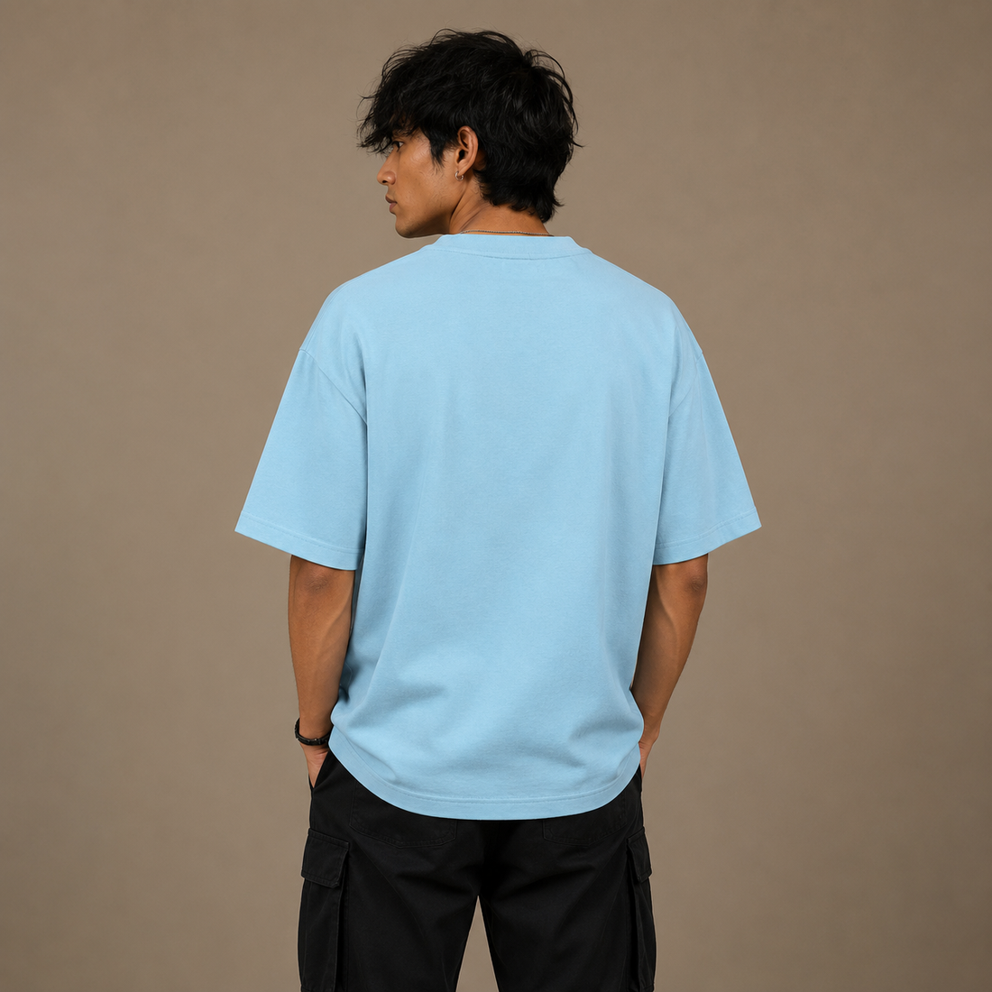 Premium Baby Blue Unisex Oversized Classic T-Shirt by PULVORA in Baby Blue