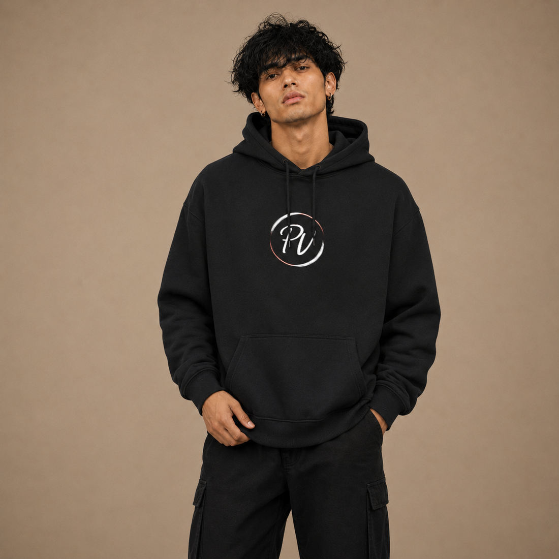 Premium Black Unisex Oversized Hoodie by PULVORA in Black