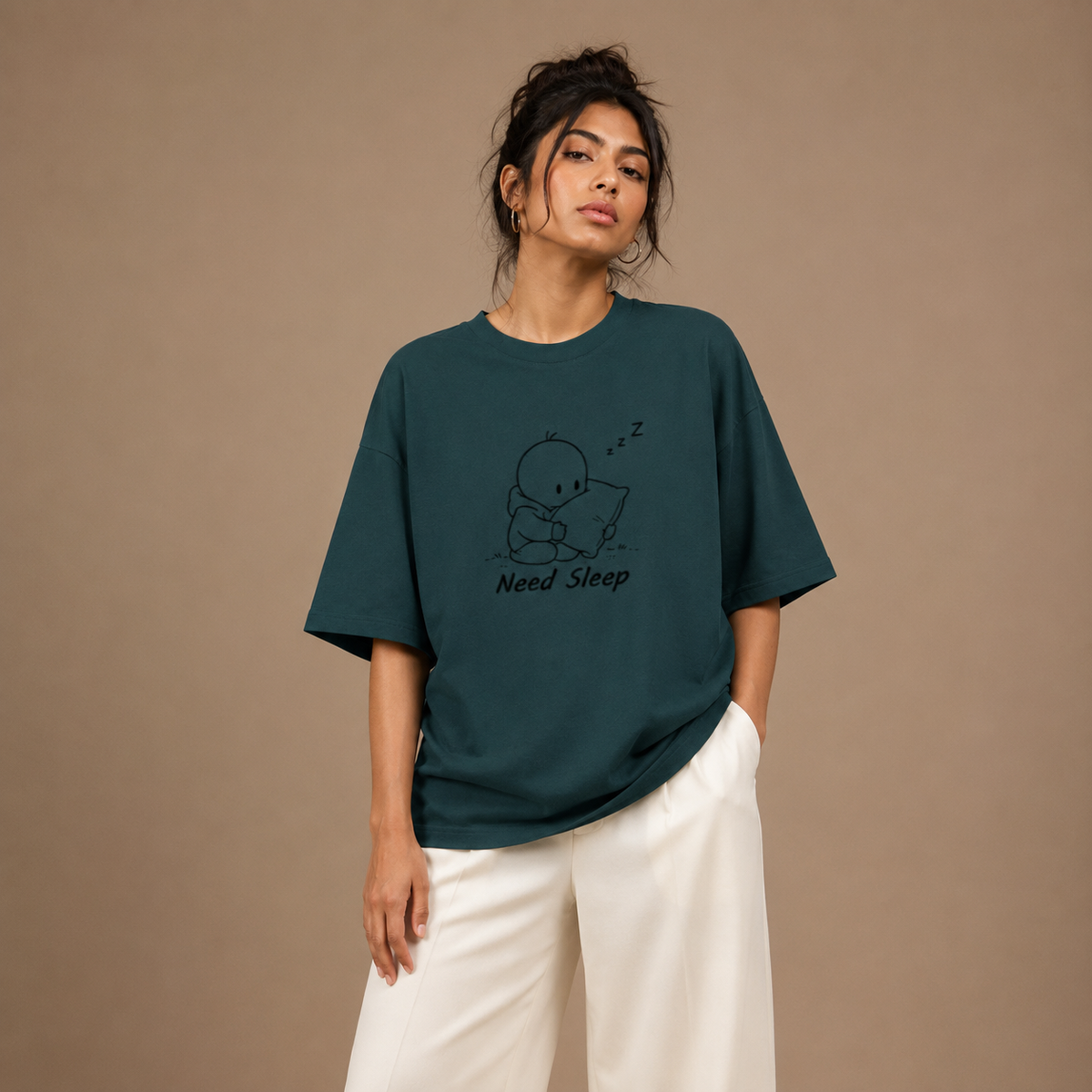 Premium Oversized T Shirt by PULVORA – Deep Current in Petrol Blue