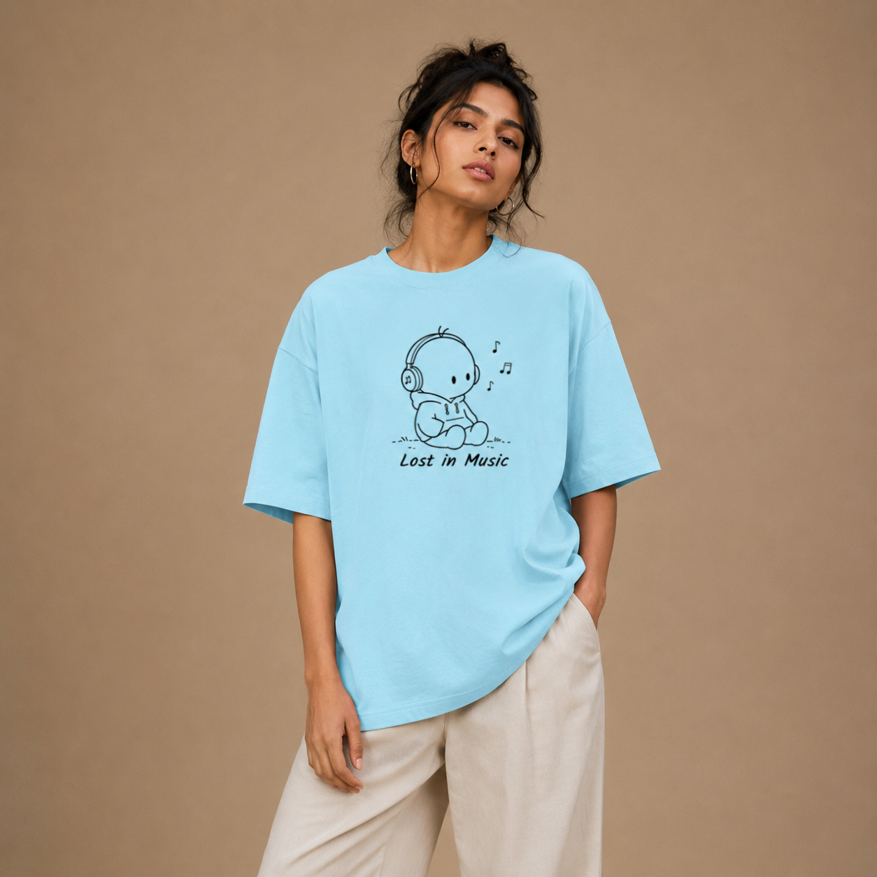 Relaxed Fit T Shirt by PULVORA – Daydream Blue in Baby Blue