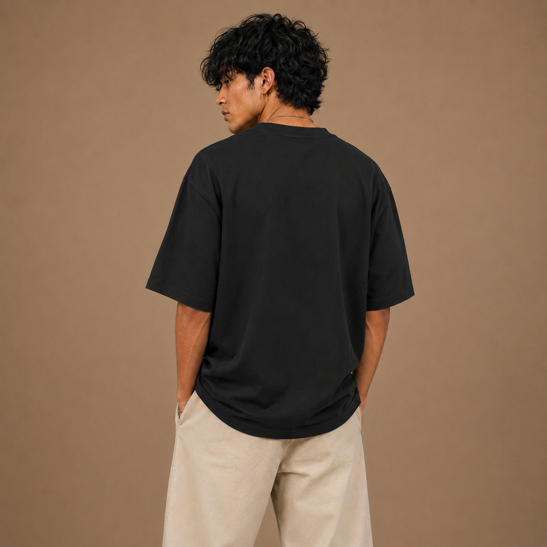 Vintage Oversized T Shirt by PULVORA – After Dark in Black