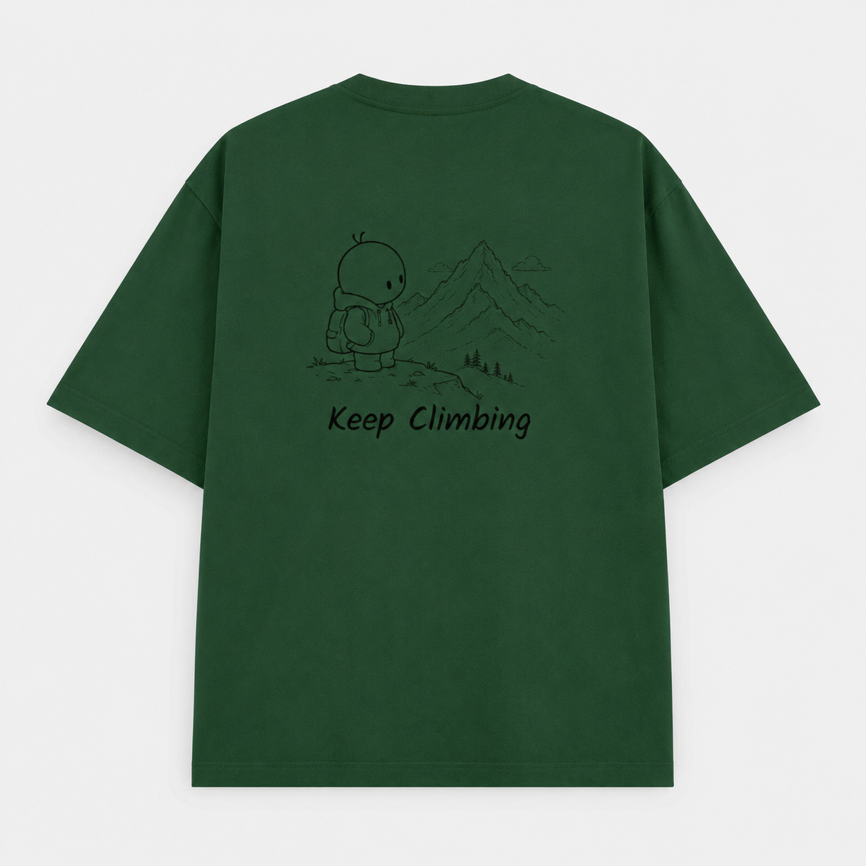 Heavyweight Oversized T Shirt by PULVORA – Forest Calm in Bottle Green