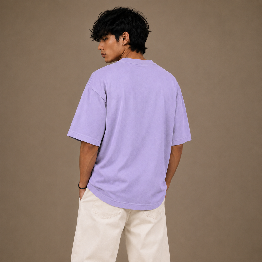 Crew Neck Oversized T Shirt by PULVORA – Lavender Haze in Lavender