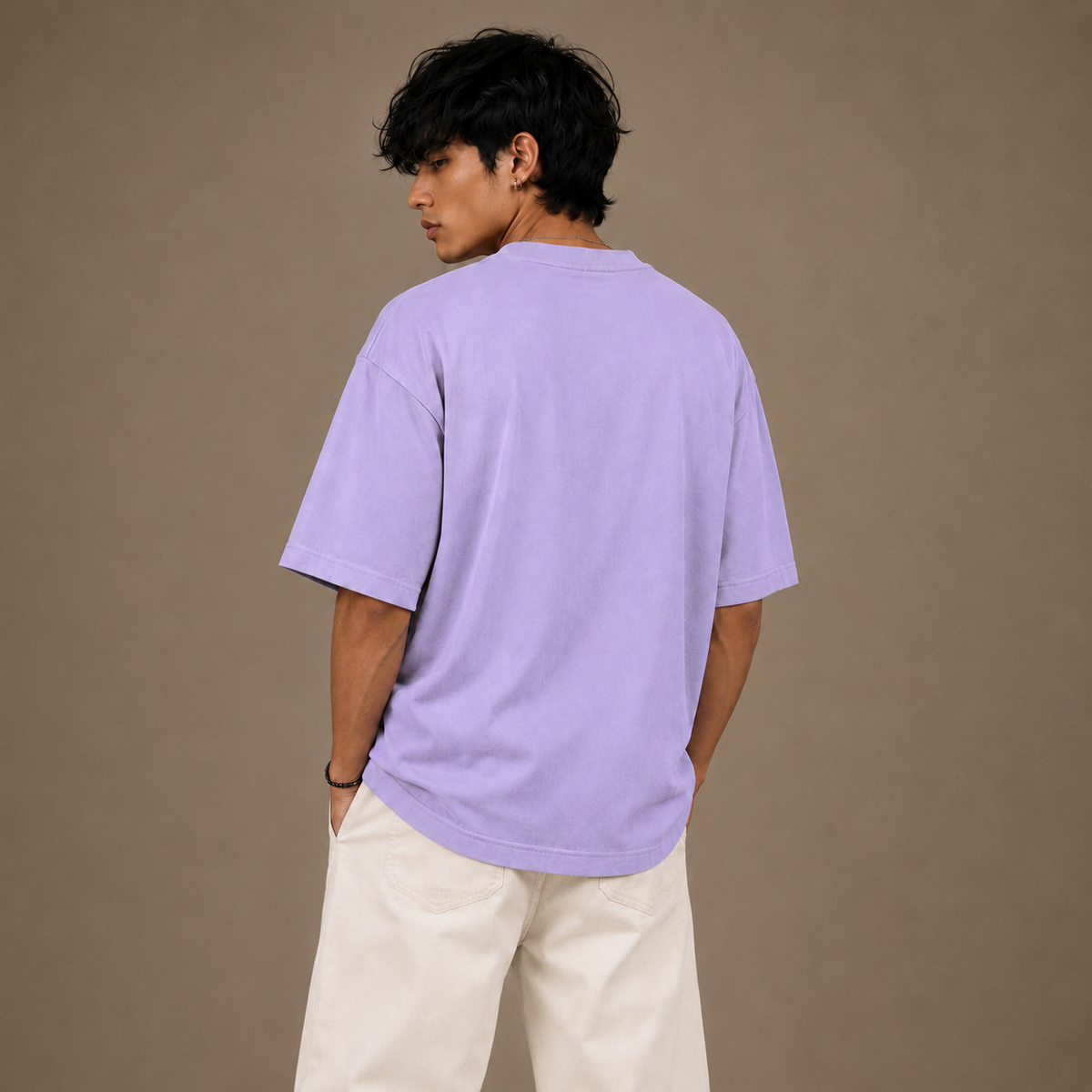 Crew Neck Oversized T Shirt by PULVORA – Lavender Haze in Lavender