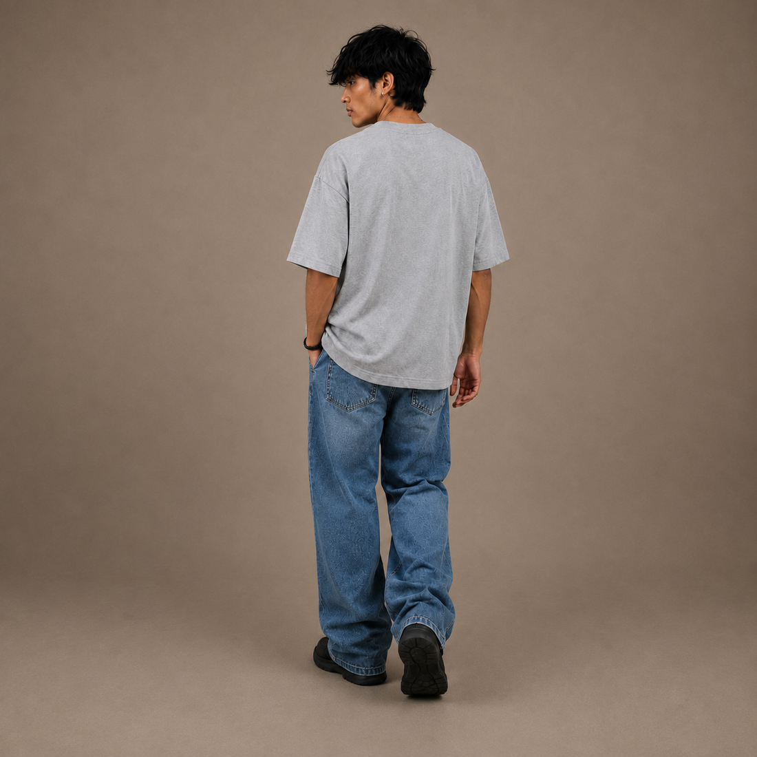 Loose Fit Cotton T Shirt by PULVORA – Quiet Grey in Grey