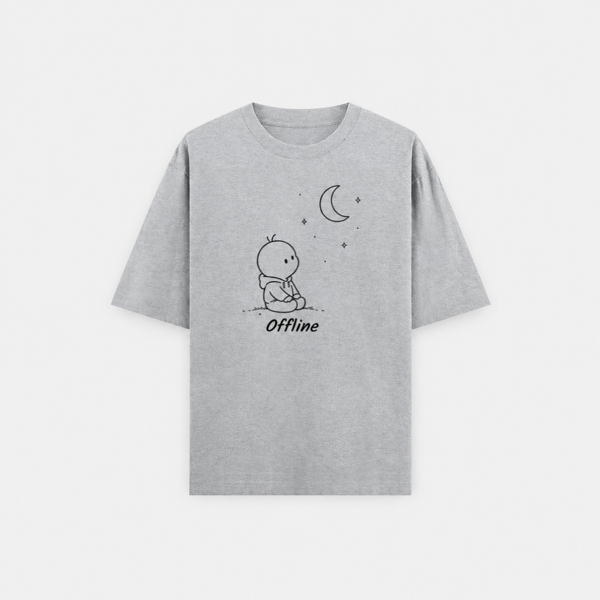 Loose Fit Cotton T Shirt by PULVORA – Quiet Grey in Grey