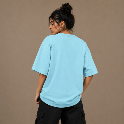 Premium Baby Blue Unisex Oversized Classic T-Shirt by PULVORA in Baby Blue