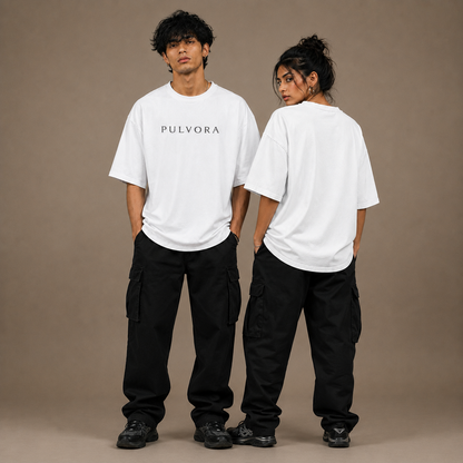 Premium White Unisex Oversized Classic T-Shirt by PULVORA in White