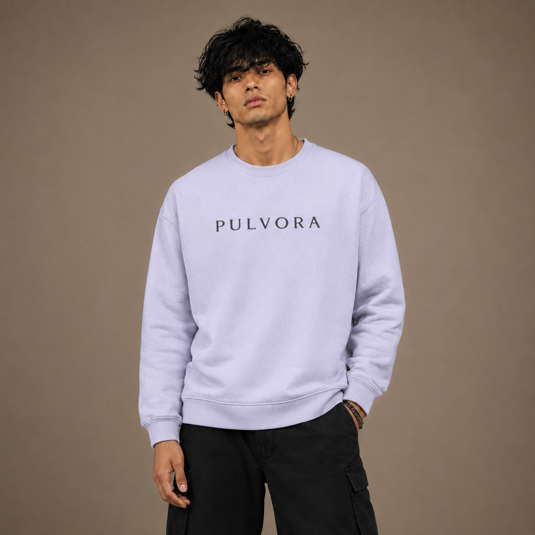 Premium Lavender Unisex Oversized Sweatshirt by PULVORA in Lavender