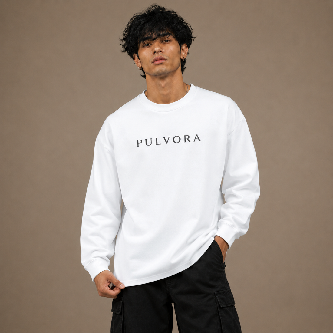 Premium White Unisex Oversized Sweatshirt by PULVORA in White