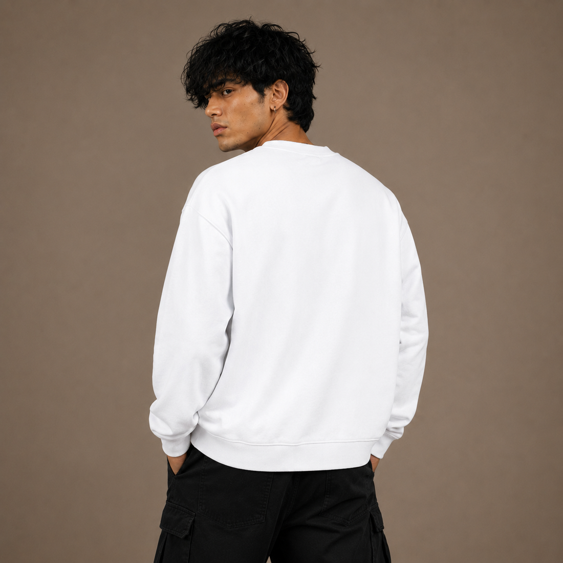 Premium White Unisex Oversized Sweatshirt by PULVORA in White