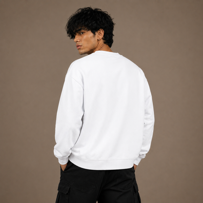 Premium White Unisex Oversized Sweatshirt by PULVORA in White