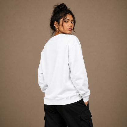 Premium White Unisex Oversized Sweatshirt by PULVORA in White