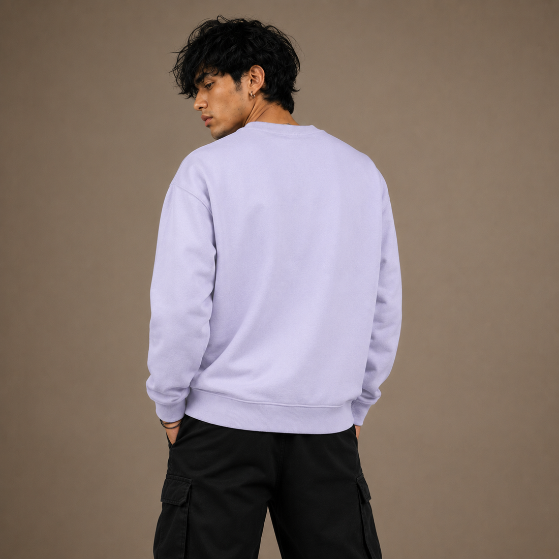 Premium Lavender Unisex Oversized Sweatshirt by PULVORA in Lavender