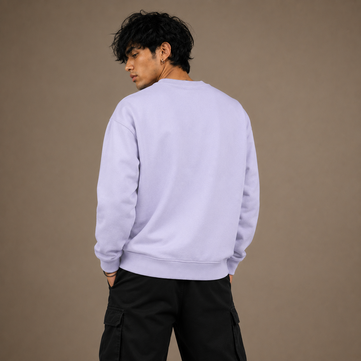 Premium Lavender Unisex Oversized Sweatshirt by PULVORA in Lavender