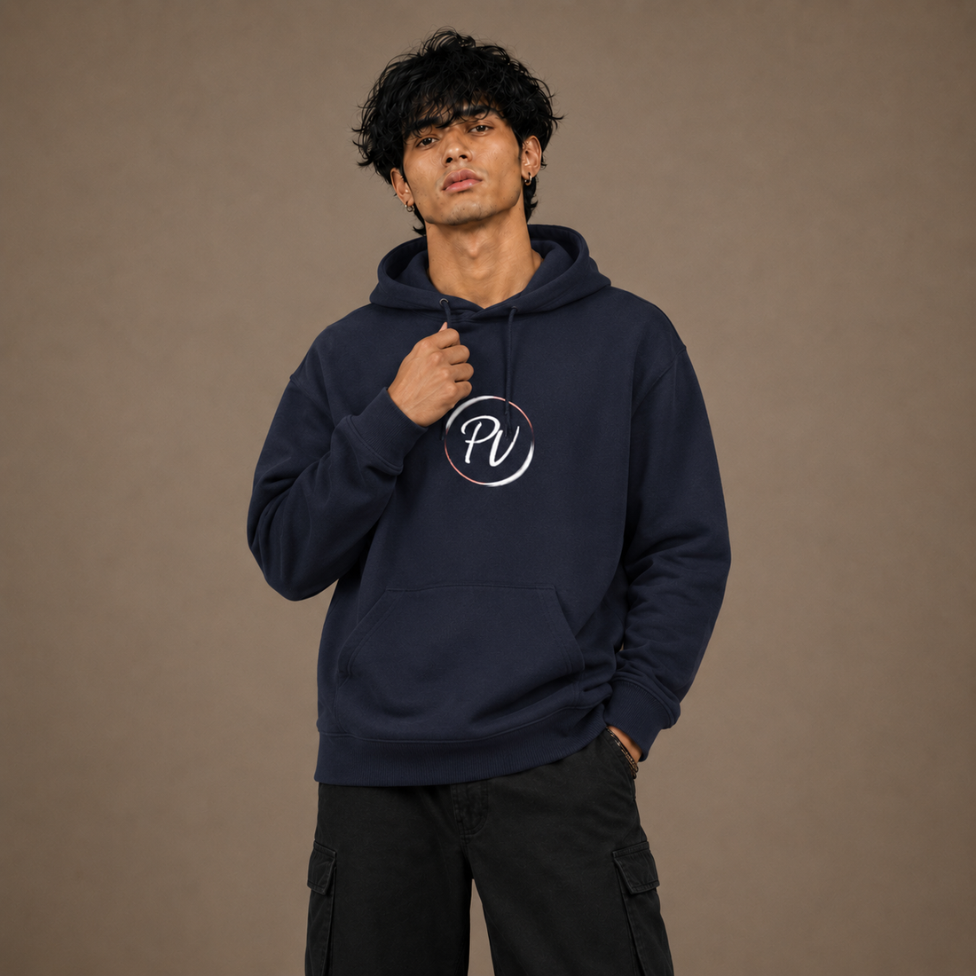 Premium Navy Blue Unisex Oversized Hoodie by PULVORA in Navy Blue