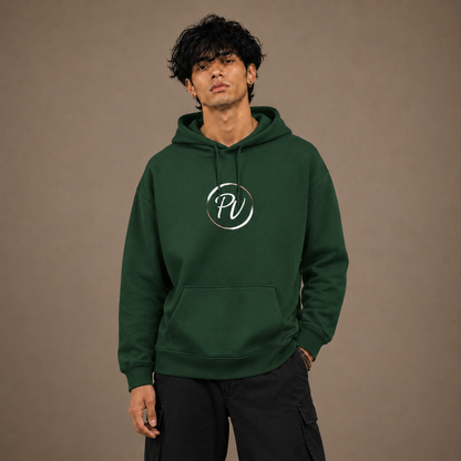 Premium Unisex Oversized Hoodie by PULVORA – Core Classic in Bottle Green