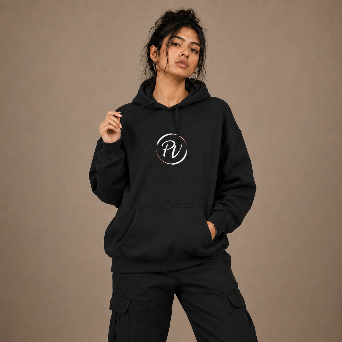 Premium Black Unisex Oversized Hoodie by PULVORA in Black