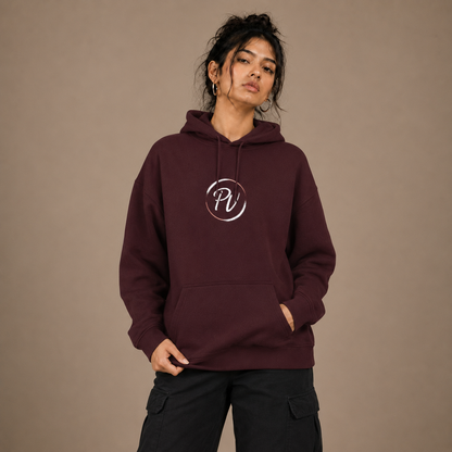 Premium Oversized Hoodie Men by PULVORA – Core Classic in Maroon