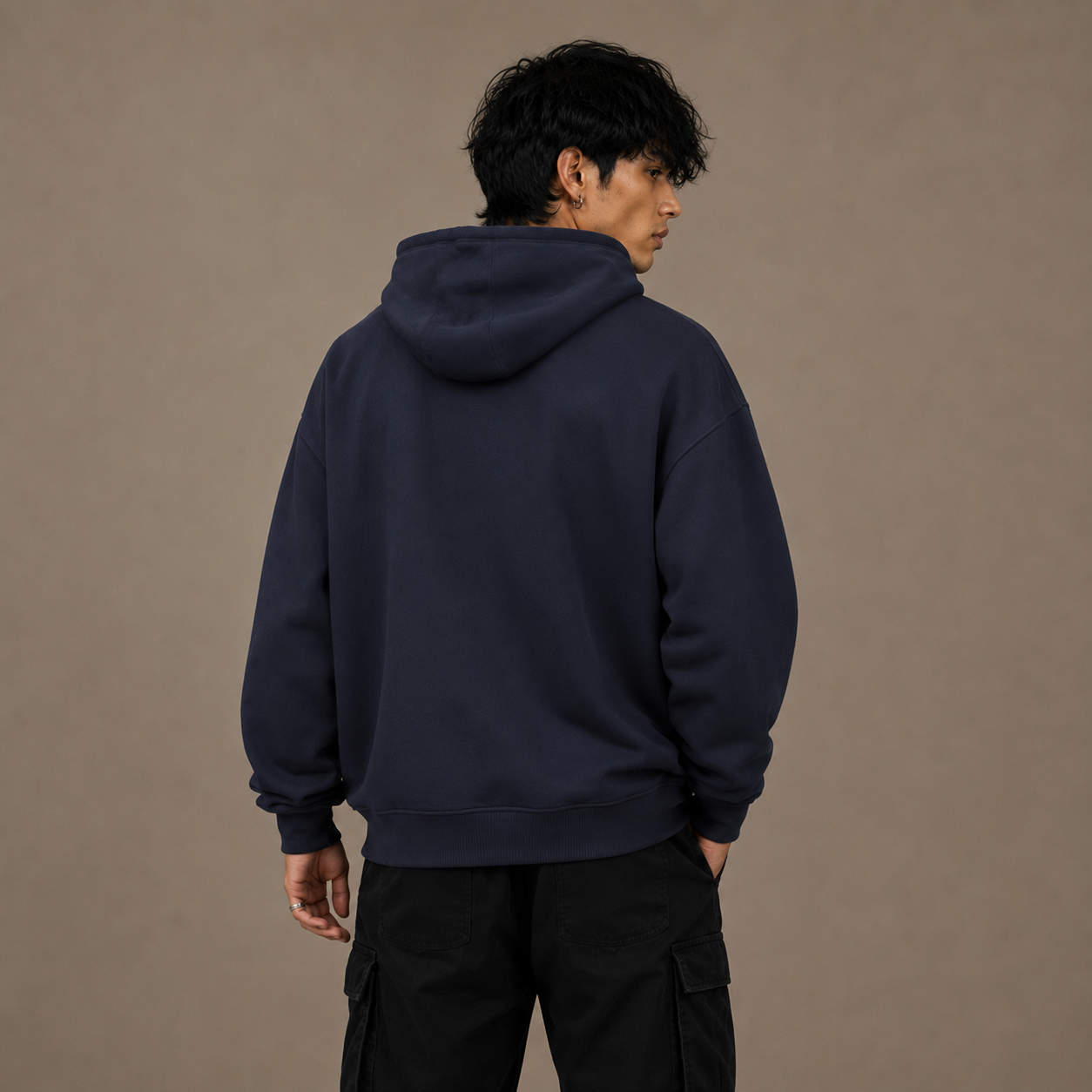 Premium Navy Blue Unisex Oversized Hoodie by PULVORA in Navy Blue