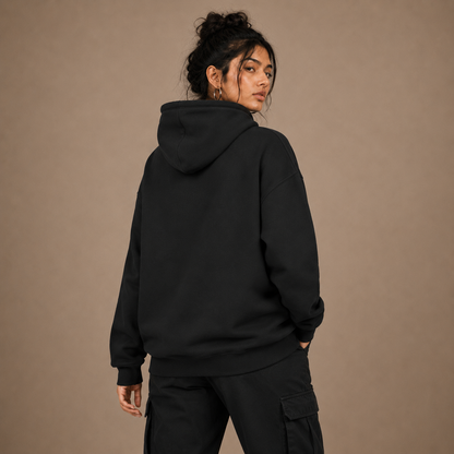 Premium Black Unisex Oversized Hoodie by PULVORA in Black