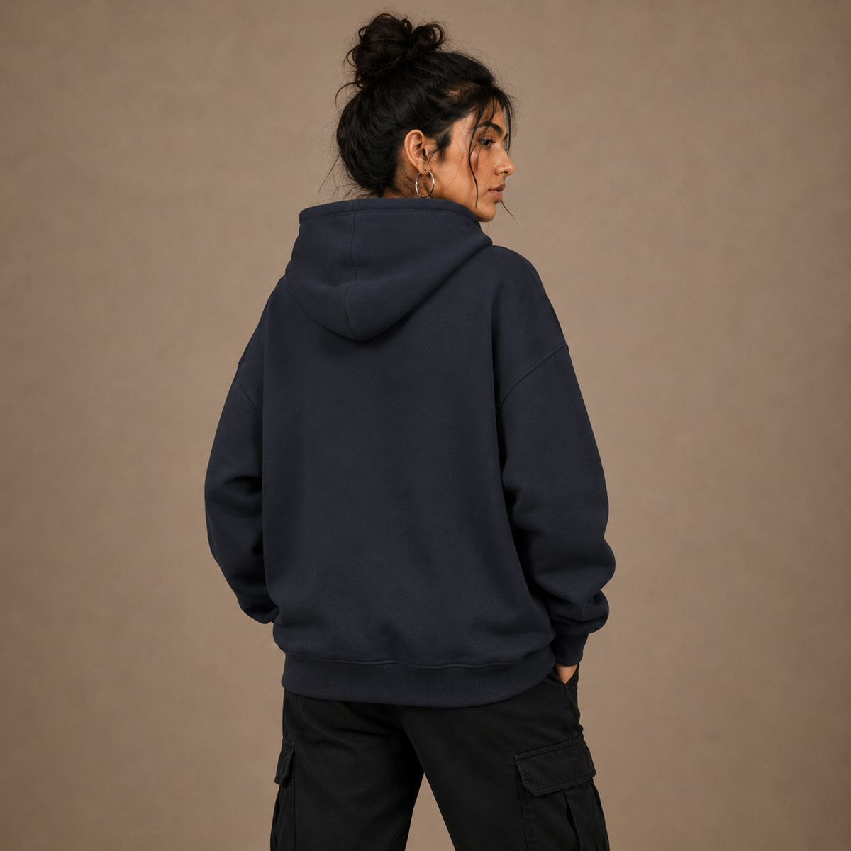 Premium Navy Blue Unisex Oversized Hoodie by PULVORA in Navy Blue