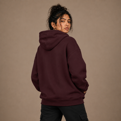 Premium Oversized Hoodie Men by PULVORA – Core Classic in Maroon
