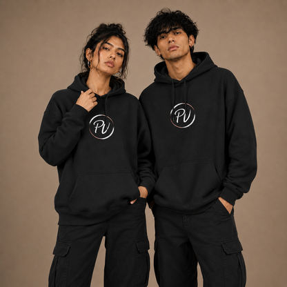Premium Black Unisex Oversized Hoodie by PULVORA in Black