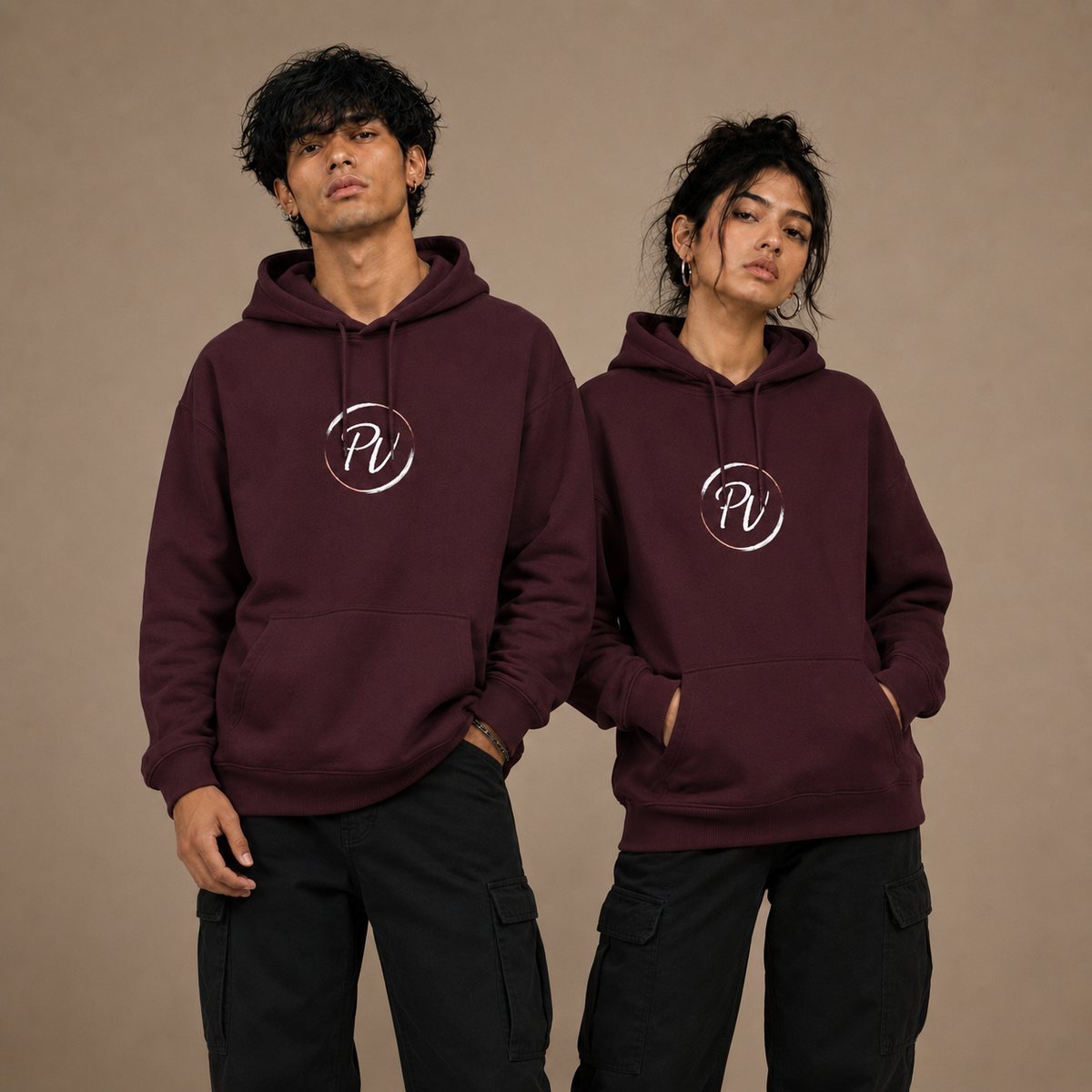 Premium Oversized Hoodie Men by PULVORA – Core Classic in Maroon