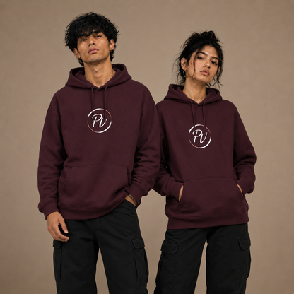 Premium Oversized Hoodie Men by PULVORA – Core Classic in Maroon