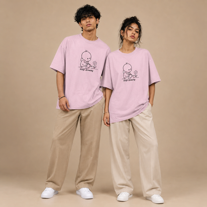 Casual Oversized T Shirt by PULVORA – Soft Blush in Baby Pink
