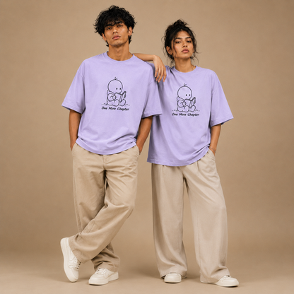 Crew Neck Oversized T Shirt by PULVORA – Lavender Haze in Lavender