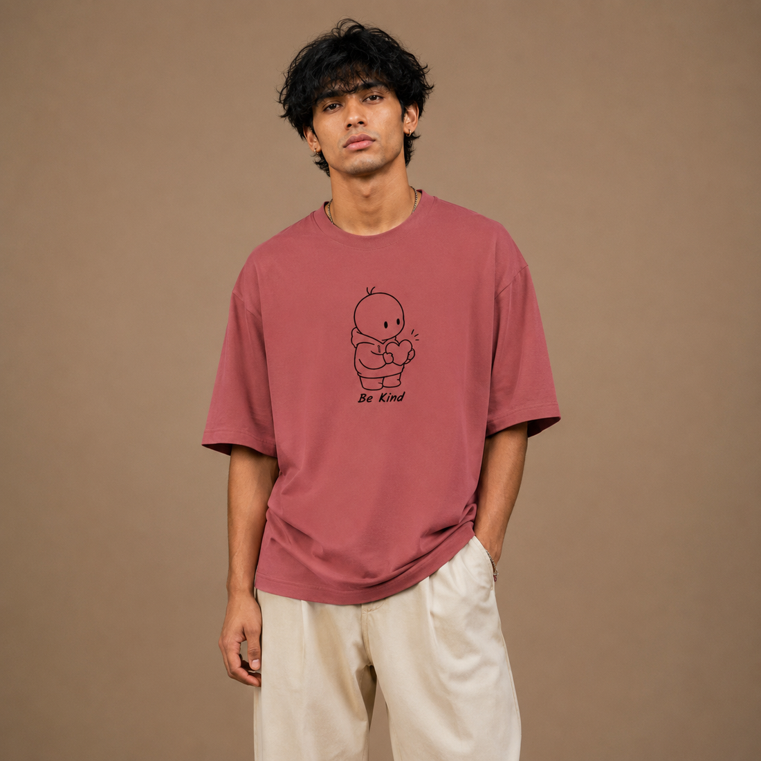 Drop Shoulder T Shirt by PULVORA – Coral Mood in Coral