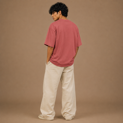 Drop Shoulder T Shirt by PULVORA – Coral Mood in Coral