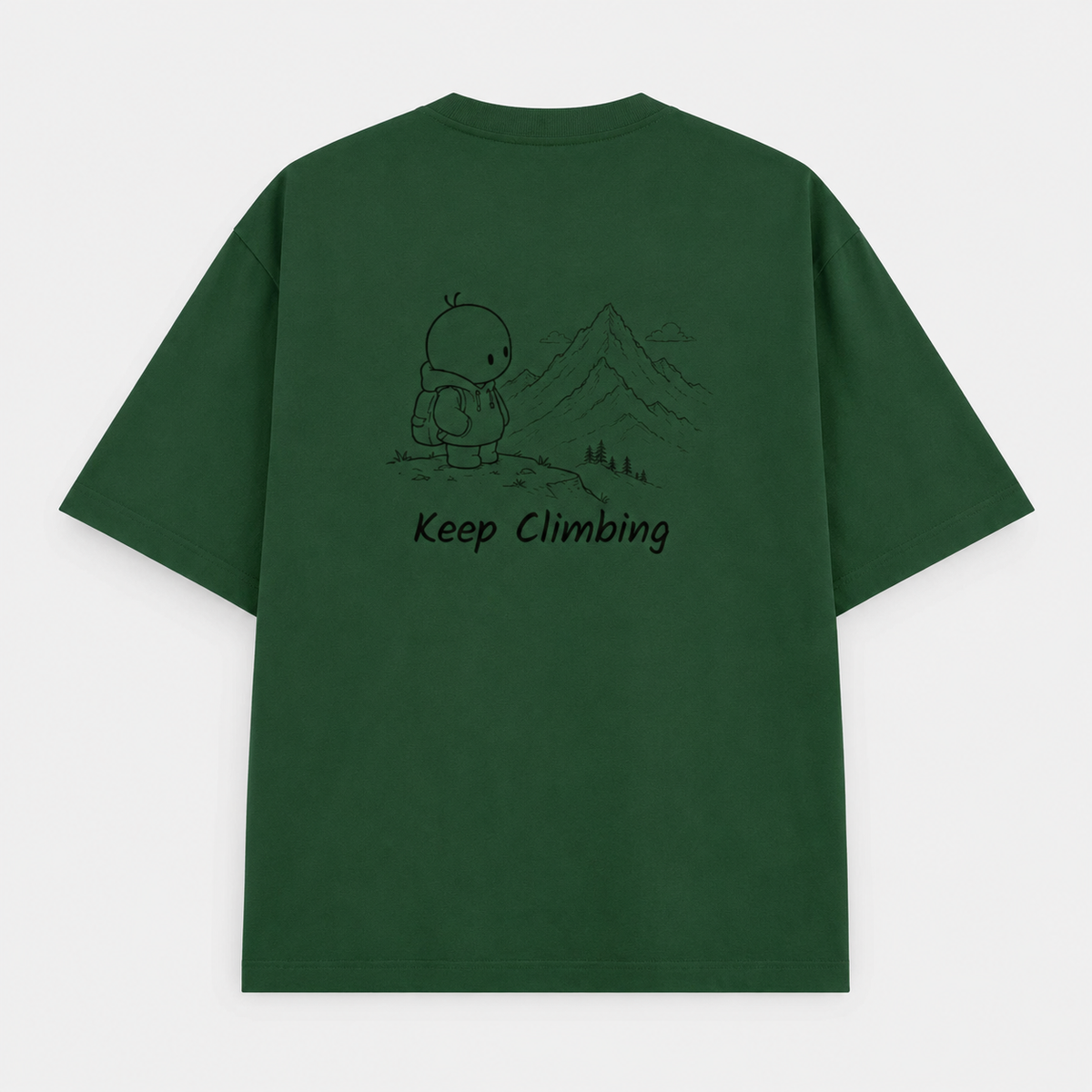 Heavyweight Oversized T Shirt by PULVORA – Forest Calm in Bottle Green