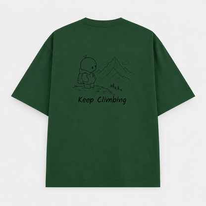 Heavyweight Oversized T Shirt by PULVORA – Forest Calm in Bottle Green