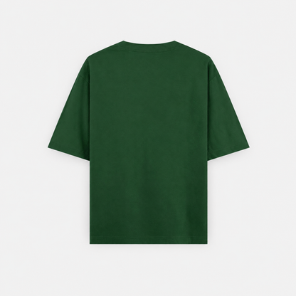 Heavyweight Oversized T Shirt by PULVORA – Forest Calm in Bottle Green