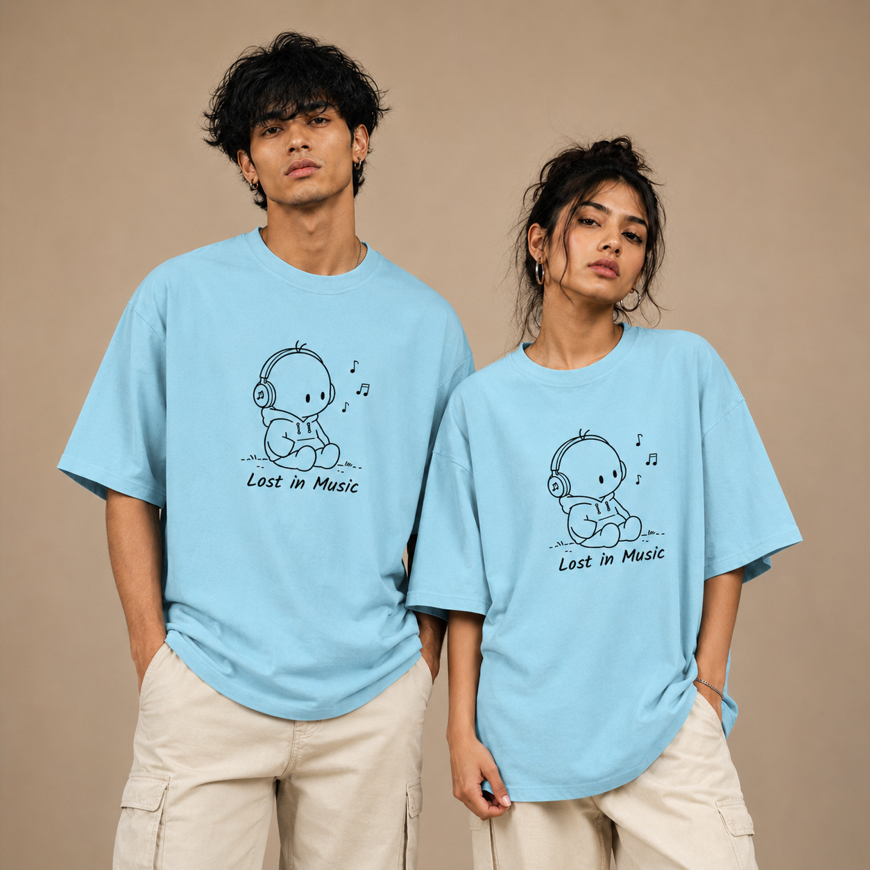 Relaxed Fit T Shirt by PULVORA – Daydream Blue in Baby Blue