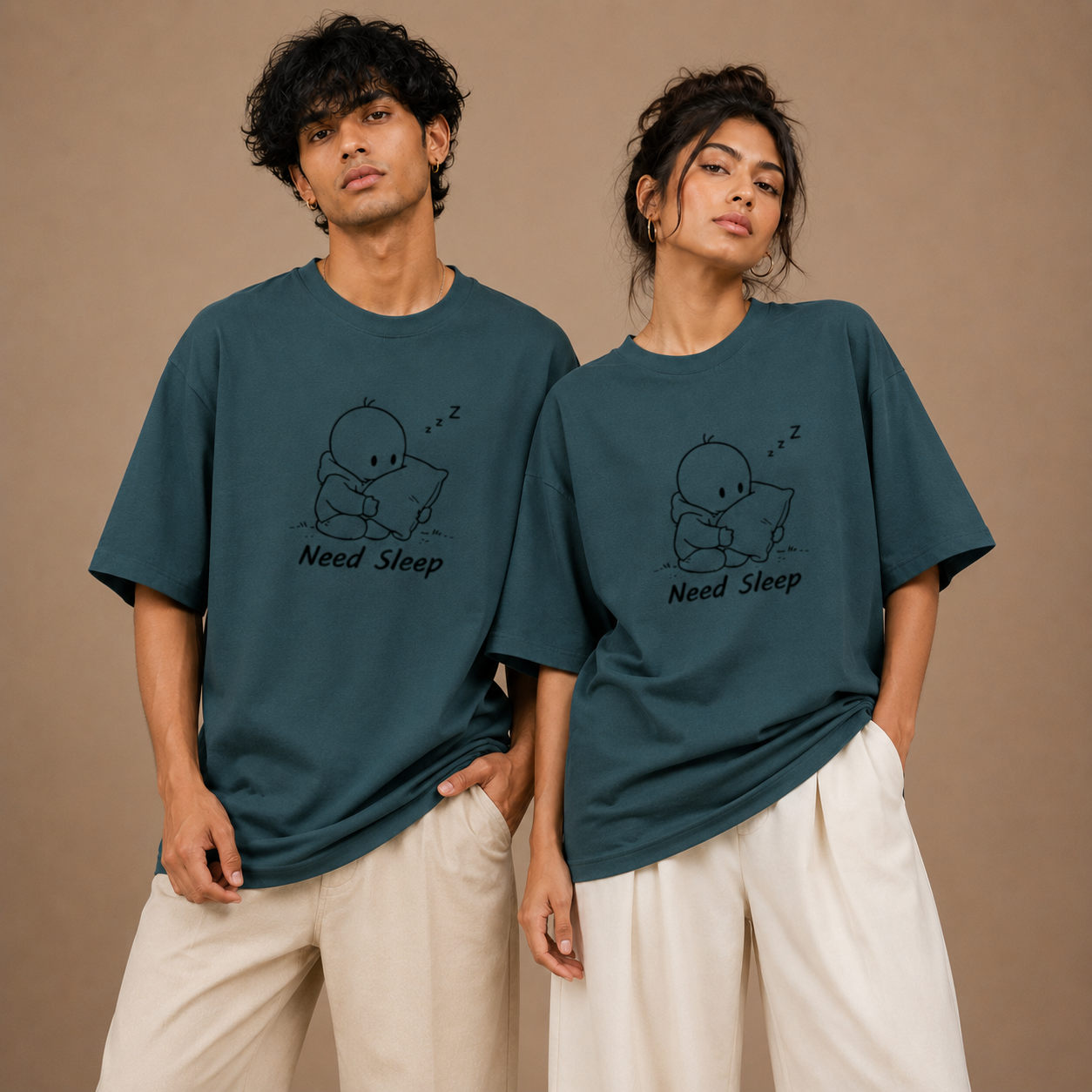 Premium Oversized T Shirt by PULVORA – Deep Current in Petrol Blue