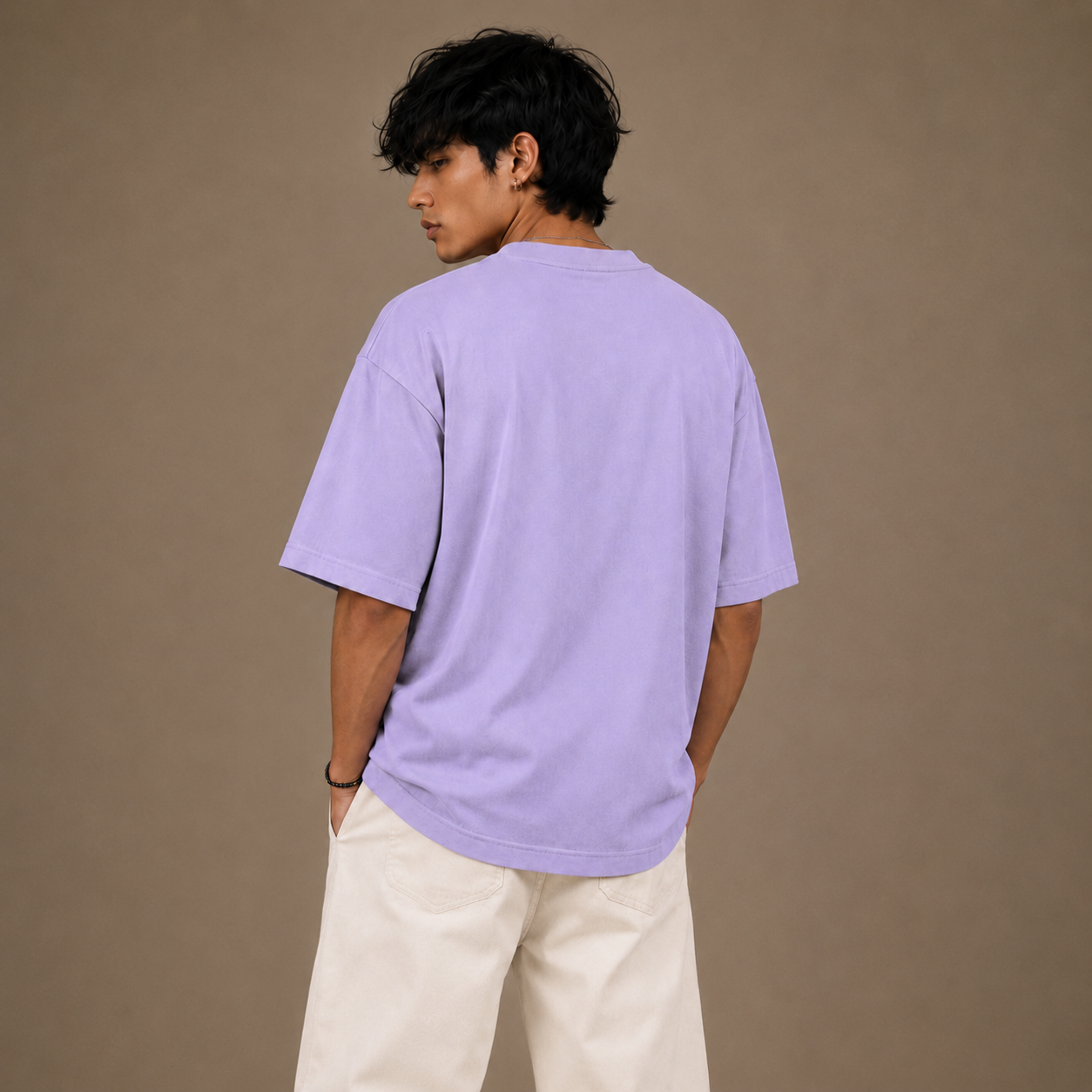 Crew Neck Oversized T Shirt by PULVORA – Lavender Haze in Lavender