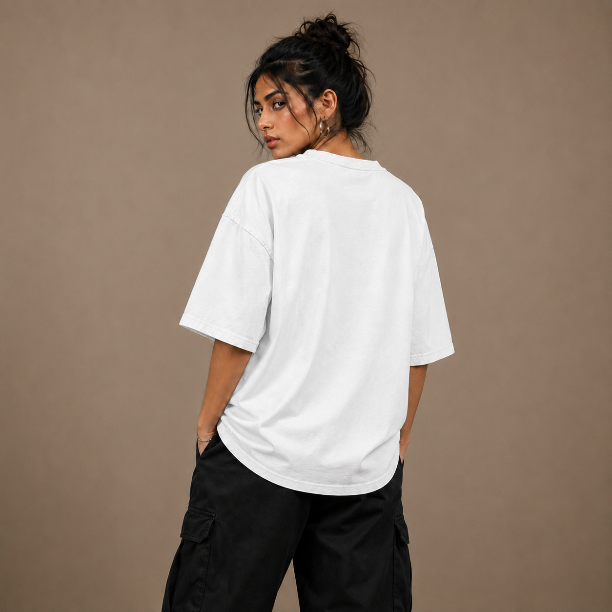 Oversized Cotton T Shirt by PULVORA – Cloud Pause in White