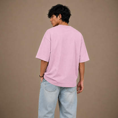 Casual Oversized T Shirt by PULVORA – Soft Blush in Baby Pink
