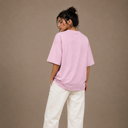 Casual Oversized T Shirt by PULVORA – Soft Blush in Baby Pink