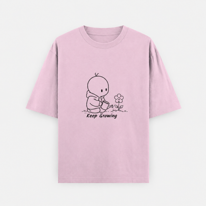 Casual Oversized T Shirt by PULVORA – Soft Blush in Baby Pink