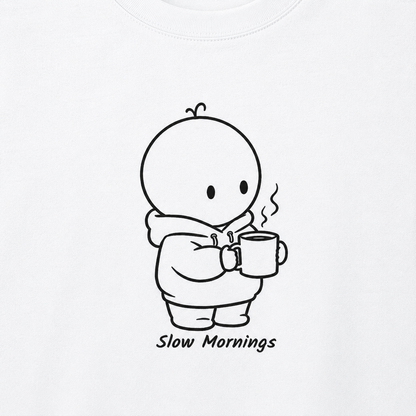 Oversized Cotton T Shirt by PULVORA – Cloud Pause in White