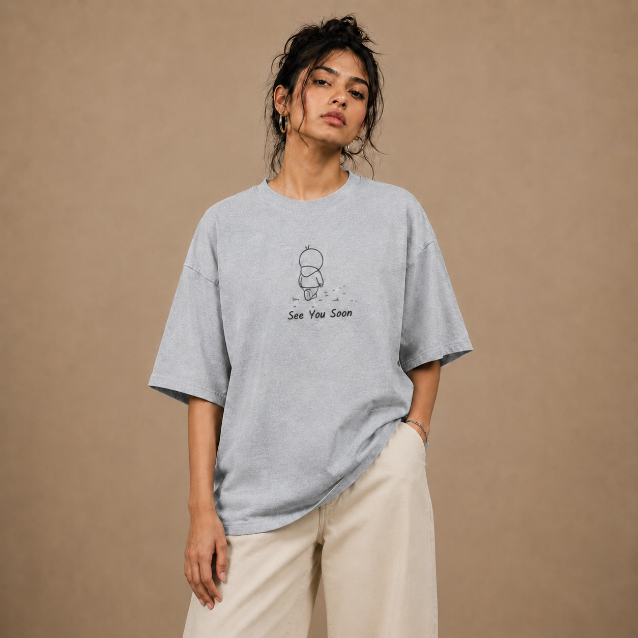 Premium Oversized Cotton Shirt by PULVORA – Ash Pause in Grey Melange